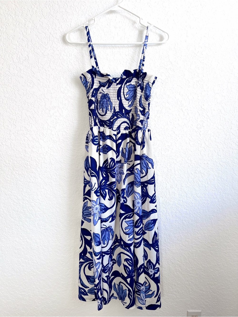 H&M Blue and White Floral Maxi Dress